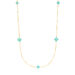 Lange Halskette Clover Gem, Amazonit, 18 Karat Gelbgold vergoldet