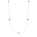 Lange Halskette Clover Gem, Amazonit, 925 Sterlingsilber