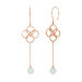 Ohrhnger Clover Charm, Aqua Chalzedon, 18 K Rosegold vergoldet