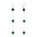 Ohrh�nger Clover Gem, lang, Malachit, 925 Sterlingsilber