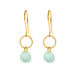 Ohrhnger Heart Stone, 18 K Gelbgold vergoldet, Aqua Chalzedon