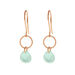 Ohrhnger Heart Stone, 18 K Rosegold vergoldet, Aqua Chalzedon