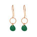 Ohrhnger Heart Stone, 18 K Rosegold vergoldet, Grner Achat