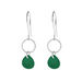 Ohrhnger Heart Stone, 925 Sterlingsilber, Grner Achat