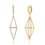 Ohrringe Trapez mit Diamanten, 18 Karat Gelbgold