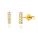Ohrstecker Bar mit Diamanten, 18 Karat Gelbgold