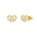 Ohrstecker Brezn mit Zirkonia, 18 K Gelbgold vergoldet
