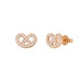 Ohrstecker Brezn mit Zirkonia, 18 K Rosegold vergoldet