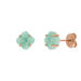 Ohrstecker Clover Gem, Amazonit, Amazonit, 18 Karat Rosegold vergoldet