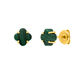 Ohrstecker Clover Gem, Malachit, 18 Karat Gelbgold vergoldet