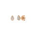 Ohrstecker Drop, Labradorit, 18 K Rosegold vergoldet