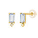 Ohrstecker Mondstein SQUARE, 14 Karat Gelbgold