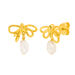 Ohrstecker PEARL BOW, 18 K Gelbgold vergoldet