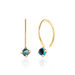 Ohrringe Cabochon, Blaue Topas, 14 K Gelbgold