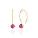 Ohrringe Cabochon, Rubin, 14 Karat Gelbgold
