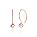 Ohrringe Cabochon, Mondstein, 14 Karat Rosegold