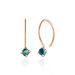 Ohrringe Cabochon, Blaue Topas, 14 Karat Rosegold