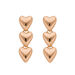 Ohrstecker Three Hearts, 18 K Rosegold vergoldet