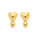 Ohrstecker Two Hearts, 18 K Gelbgold vergoldet