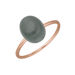 Ring Cabochon II, 14 Karat Rosegold, Grauer Mondstein