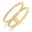 Ring Double mit Diamanten, 18 Karat Gelbgold, Gre 50