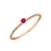 Ring Petite, Ruby, 14 Karat Rosegold