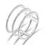 Ring Triple mit Diamanten, 18 Karat Weigold