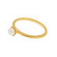 Ring mit Perle, 18 K Gelbgold vergoldet, Größe 54