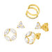 Silber Earring Mix Crystal, Gelbgold