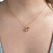 Silber Halskette HERZ mit Amethyst, Gelbgold