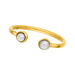 Silber Open Ring, Perle, Gelbgold