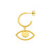 Single Creole Evil Eye Twist, 18 K Gelbgold vergoldet