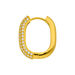 Single Creole PAVE Wei, 18 Karat Gelbgold vergoldet