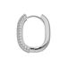 Single Creole PAVE Wei, 925 Sterlingsilber