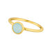 Stacking Ring, Aqua Chalzedon, 6mm, 18 K Gelbgold vergoldet, Gr.50