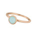 Stacking Ring, Aqua Chalzedon, 6mm, 18 K Rosegold vergoldet, Gr.52