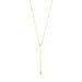 Y-Halskette Gem Drop, Aqua Chalzedon, 18 Karat Gelbgold vergoldet