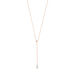 Y-Halskette Gem Drop, Aqua Chalzedon, 18 Karat Rosegold vergoldet