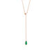 Y-Halskette Gem Drop, Grner Achat, 18 Karat Rosegold vergoldet