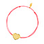 Glücksbändchen Heart-Disc, matt, Gelbgold vergoldet, koralle Bild 2