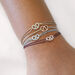 Glcksbndchen Brezn mit Zirkonia, 925 Sterlingsilber, Beige Bild 3