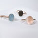Ring Cabochon II, 14 Karat Rosegold, Sea Blue Chalzedon 