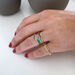 Silber Ring, CUBE, Grauer Achat, Rosegold Bild 5