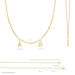 Initialen-Halskette mit 2 Anhngern, 45 cm, 14 Karat Gelbgold Bild 3