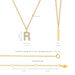 Halskette Letter R, 14 K Gelbgold mit Diamanten 