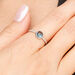 Ring Blue Topas mit Diamanten, 14K Weißgold, Gr.52 Bild 3