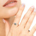 Ring Blue Topas mit Diamanten, 14 Karat Weigold, Gr.52 Bild 5