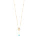 Halskette Clover Charm, Aqua Chalzedon, 18 Karat Gelbgold vergoldet Bild 2