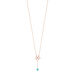 Halskette Clover Charm, Aqua Chalzedon, 18 K Rosegold vergoldet Bild 2