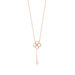 Halskette Clover Charm, Rosenquarz, Aqua Chalzedon, 18 Karat Rosegold vergoldet Bild 3